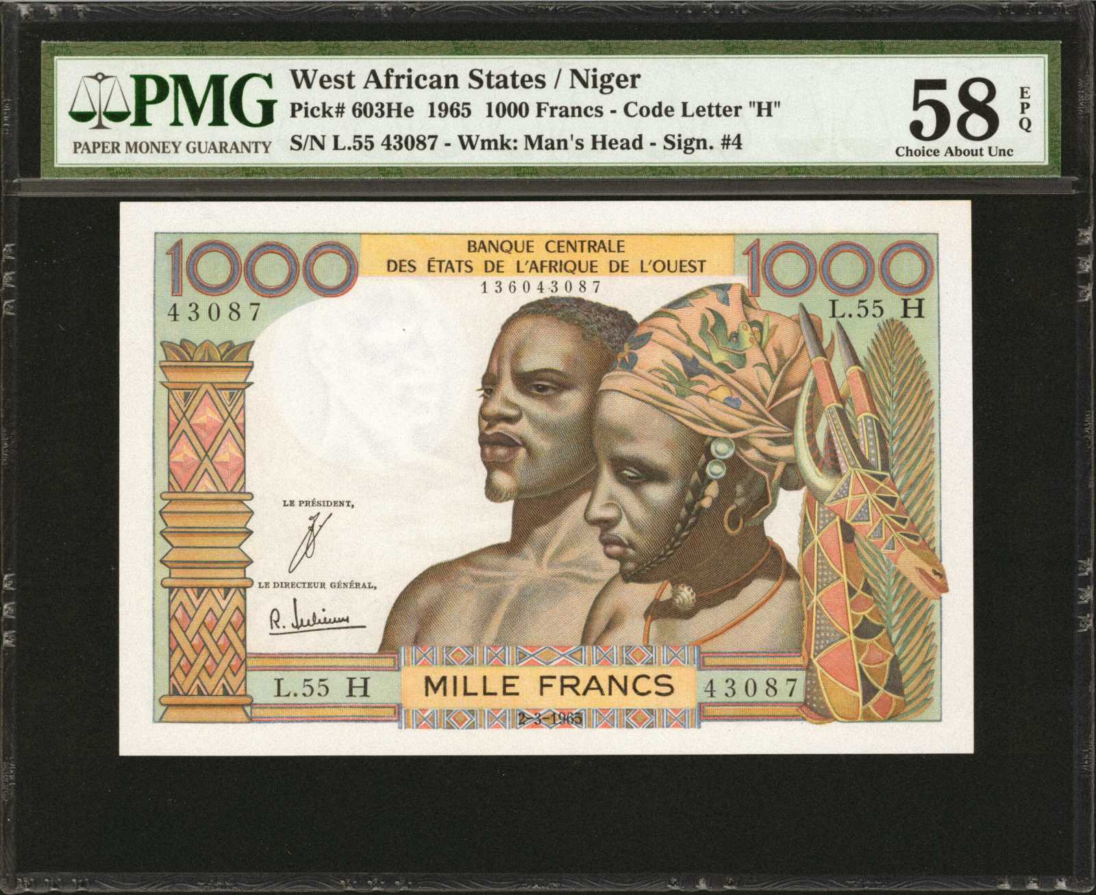 image for: West African States  1,000 francs (B108Ha)