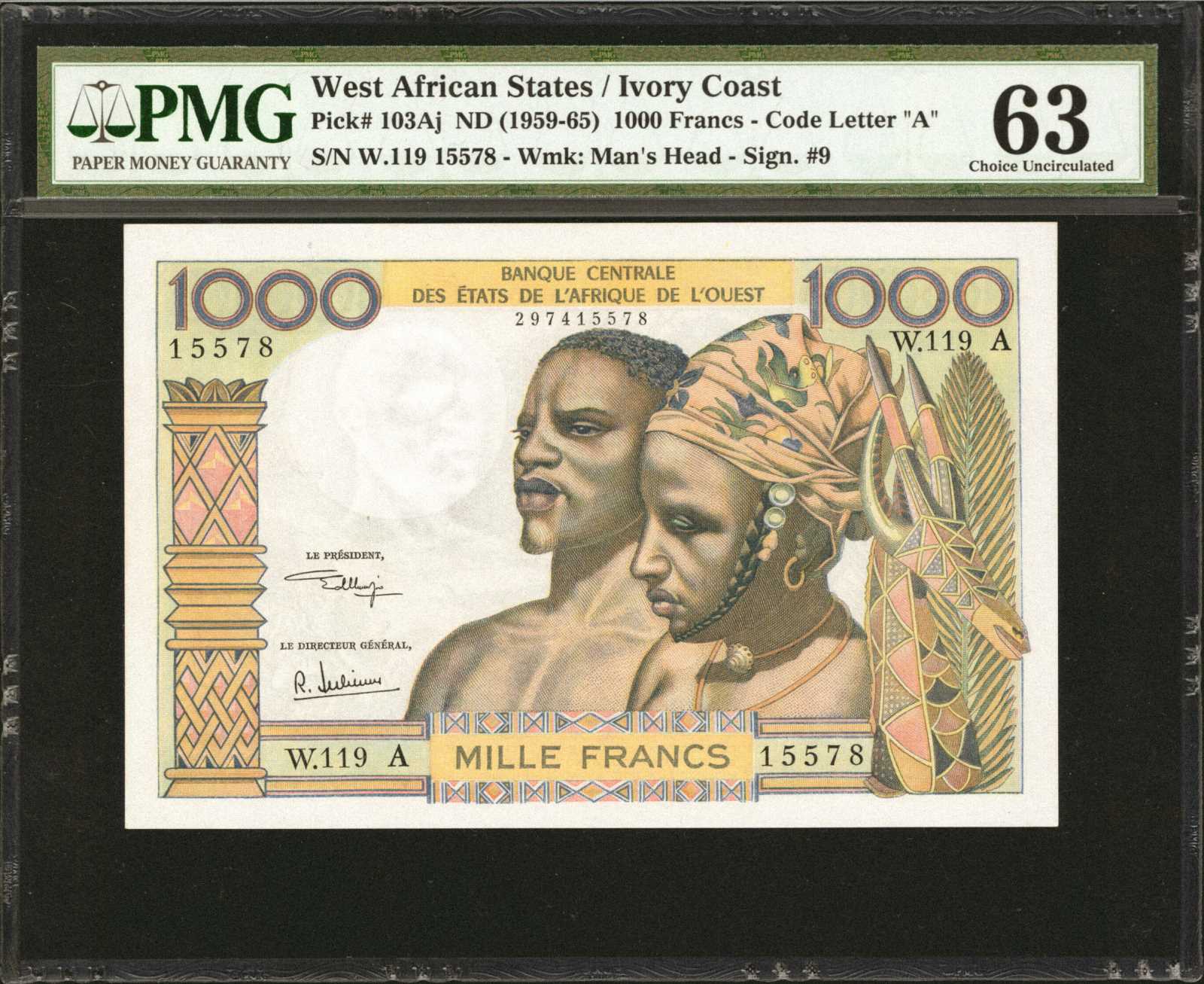 image for: West African States  1,000 francs (B108Al)