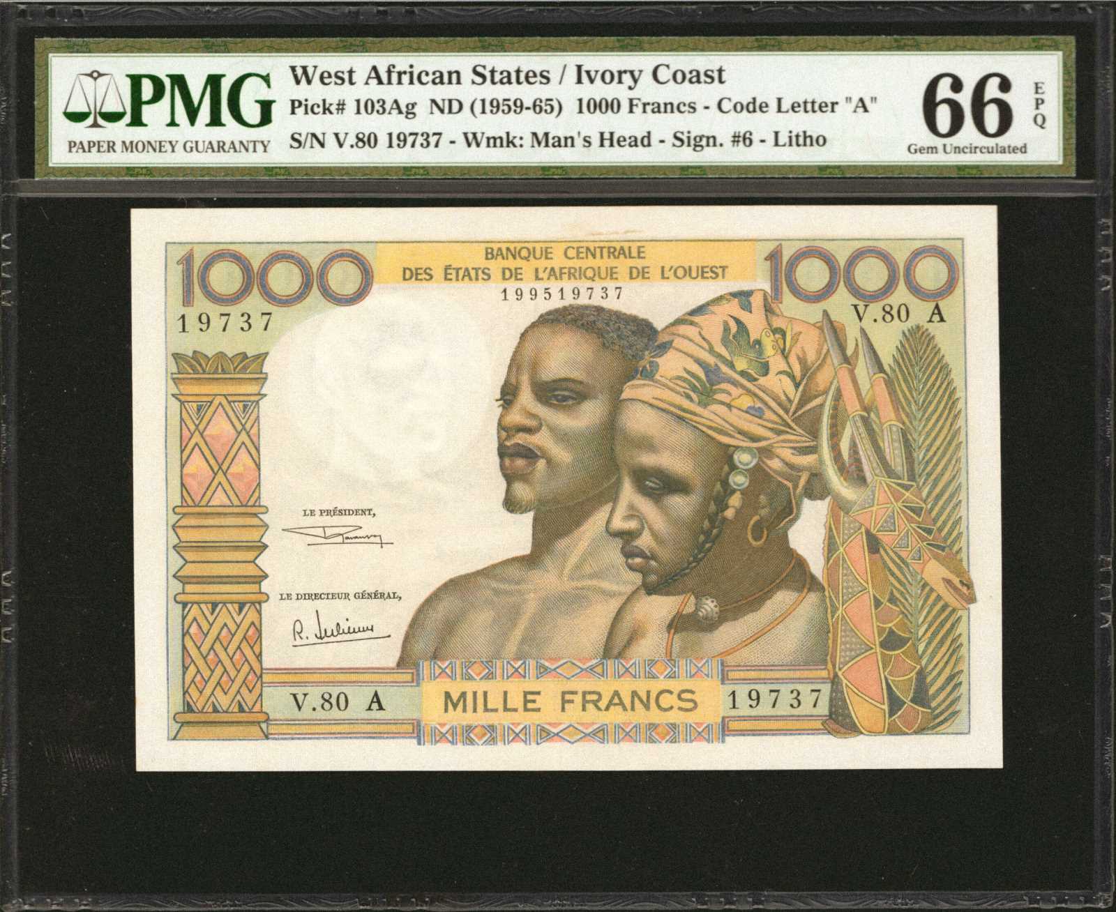image for: West African States  1,000 francs (B108Af)