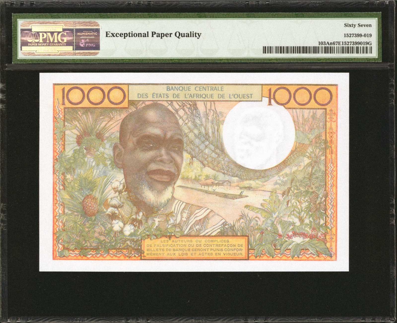 image for: West African States  1,000 francs (B108Ag)