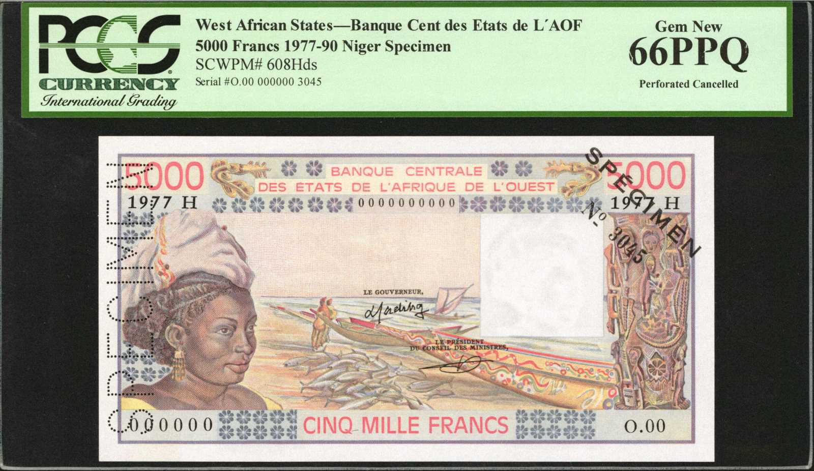 image for: West African States  5,000 francs (B113Hg)