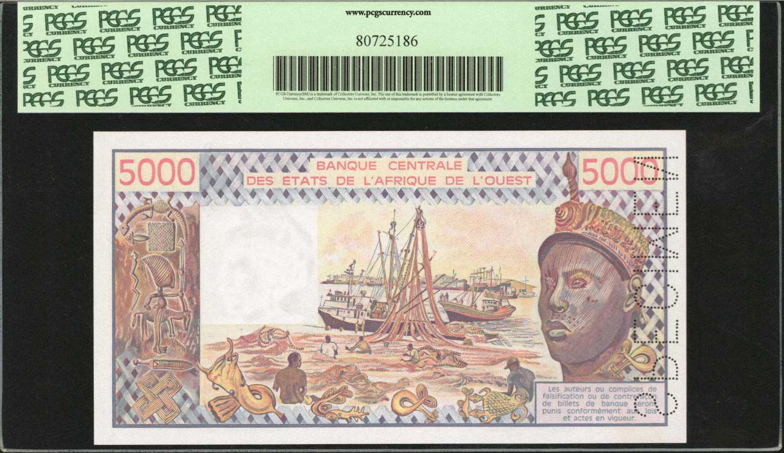 image for: West African States  5,000 francs (B113Hi)