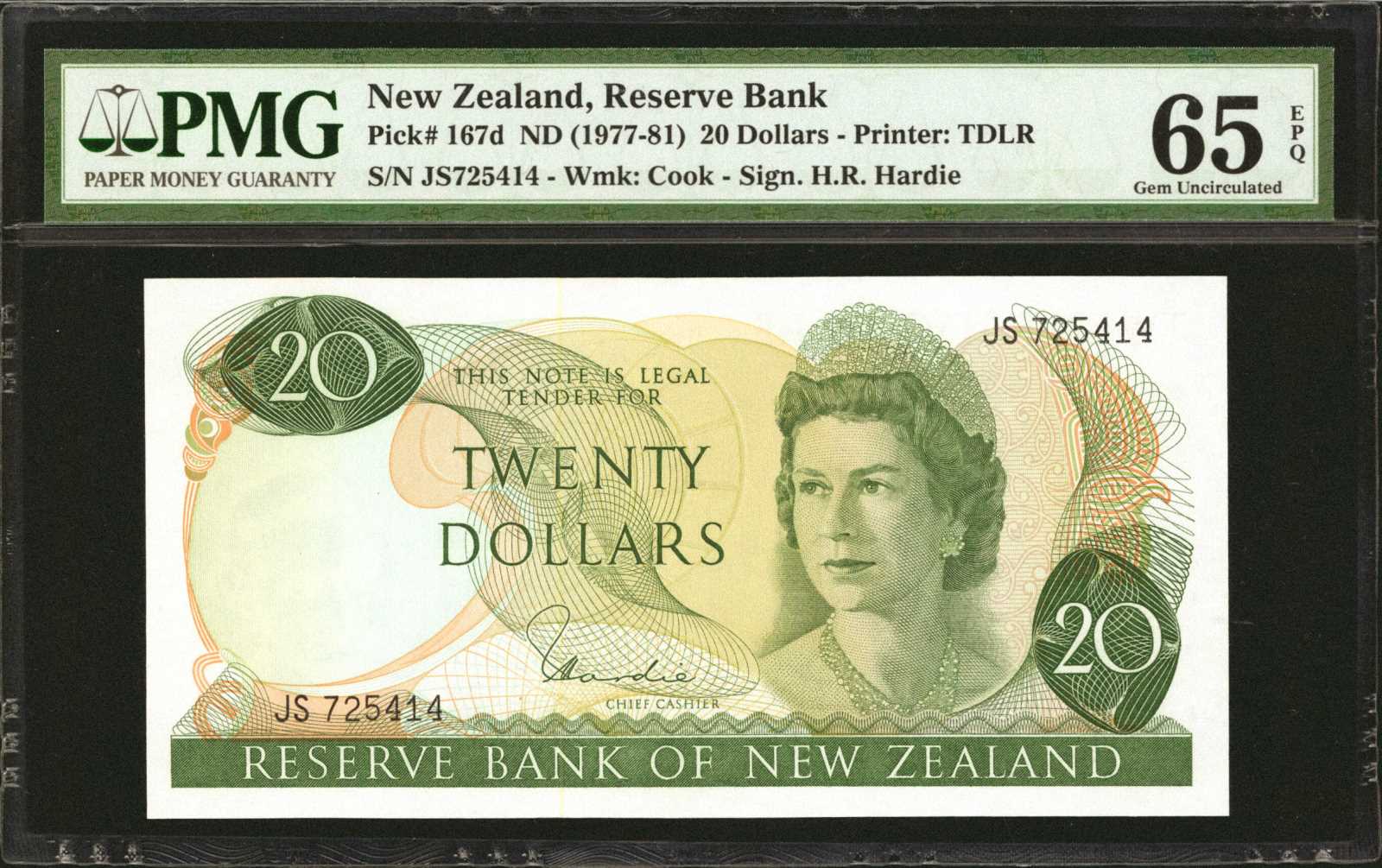 image for: New Zealand  20 dollars (B114dz)