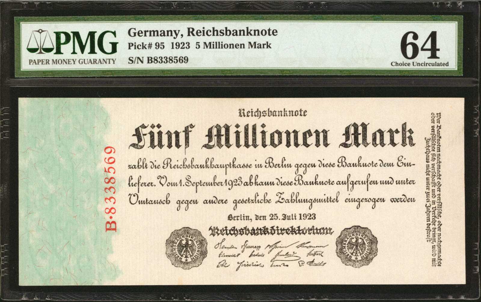 image for: Germany  f?nf millionen (5,000,000) mark (B258a)