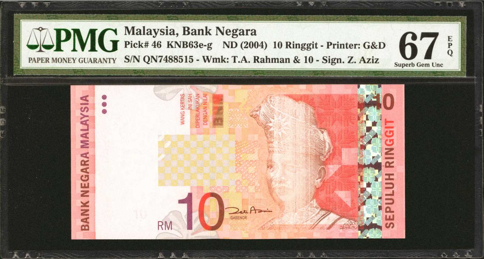 image for: Malaysia  10 ringgit (B146a)