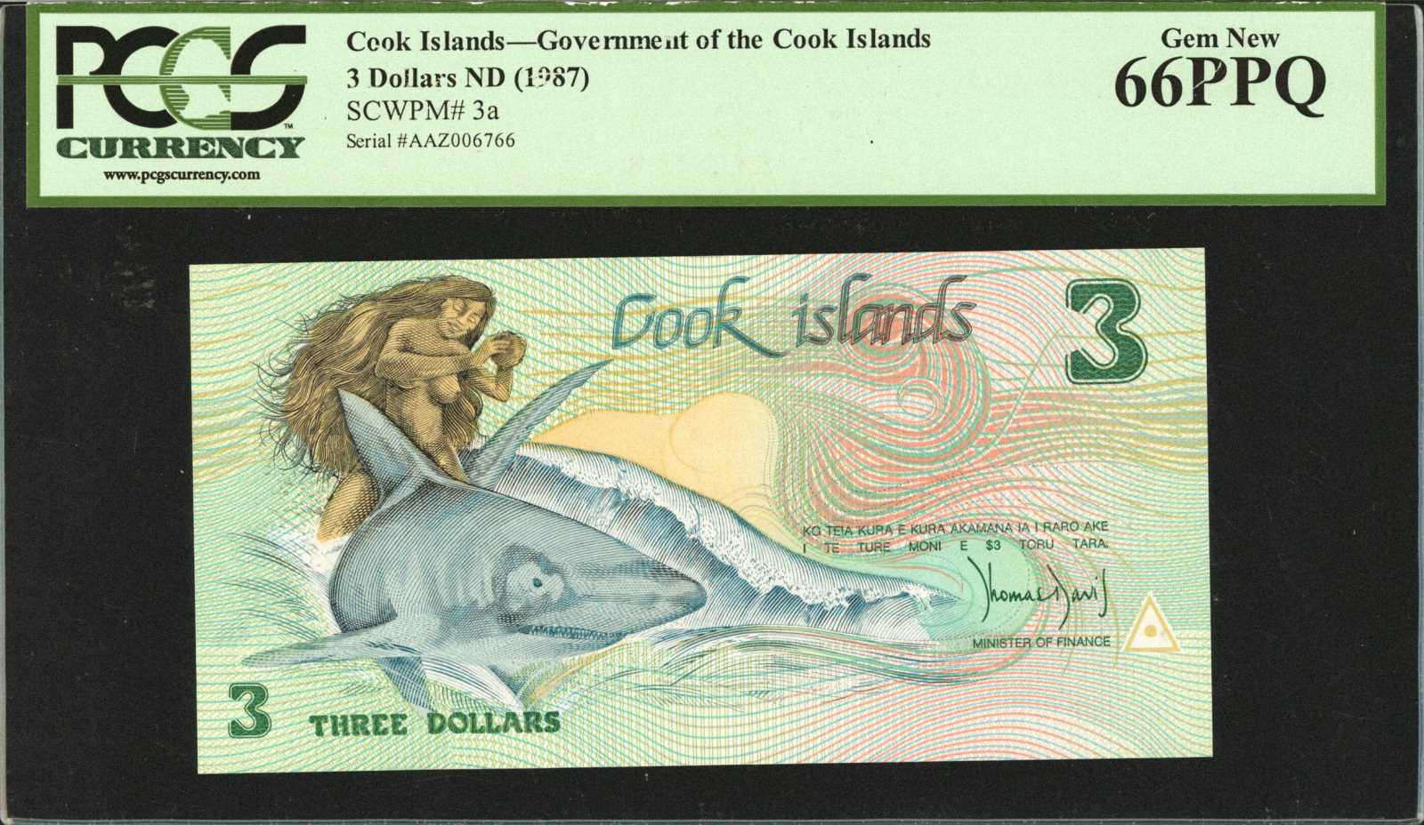image for: Cook Islands  3 dollars (B1031)