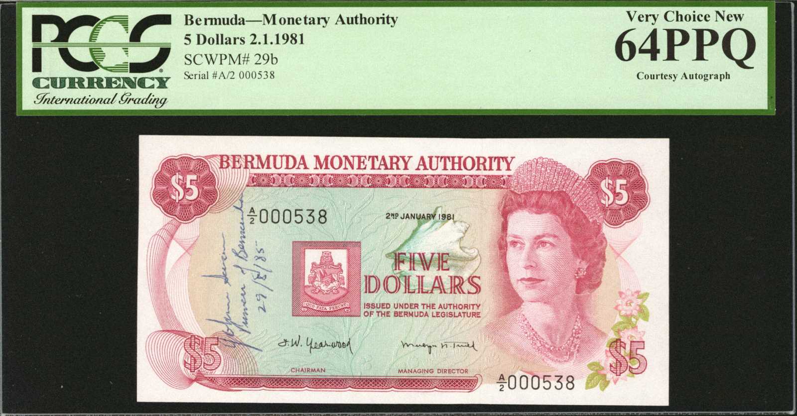 image for: Bermuda  5 dollars (B202a)