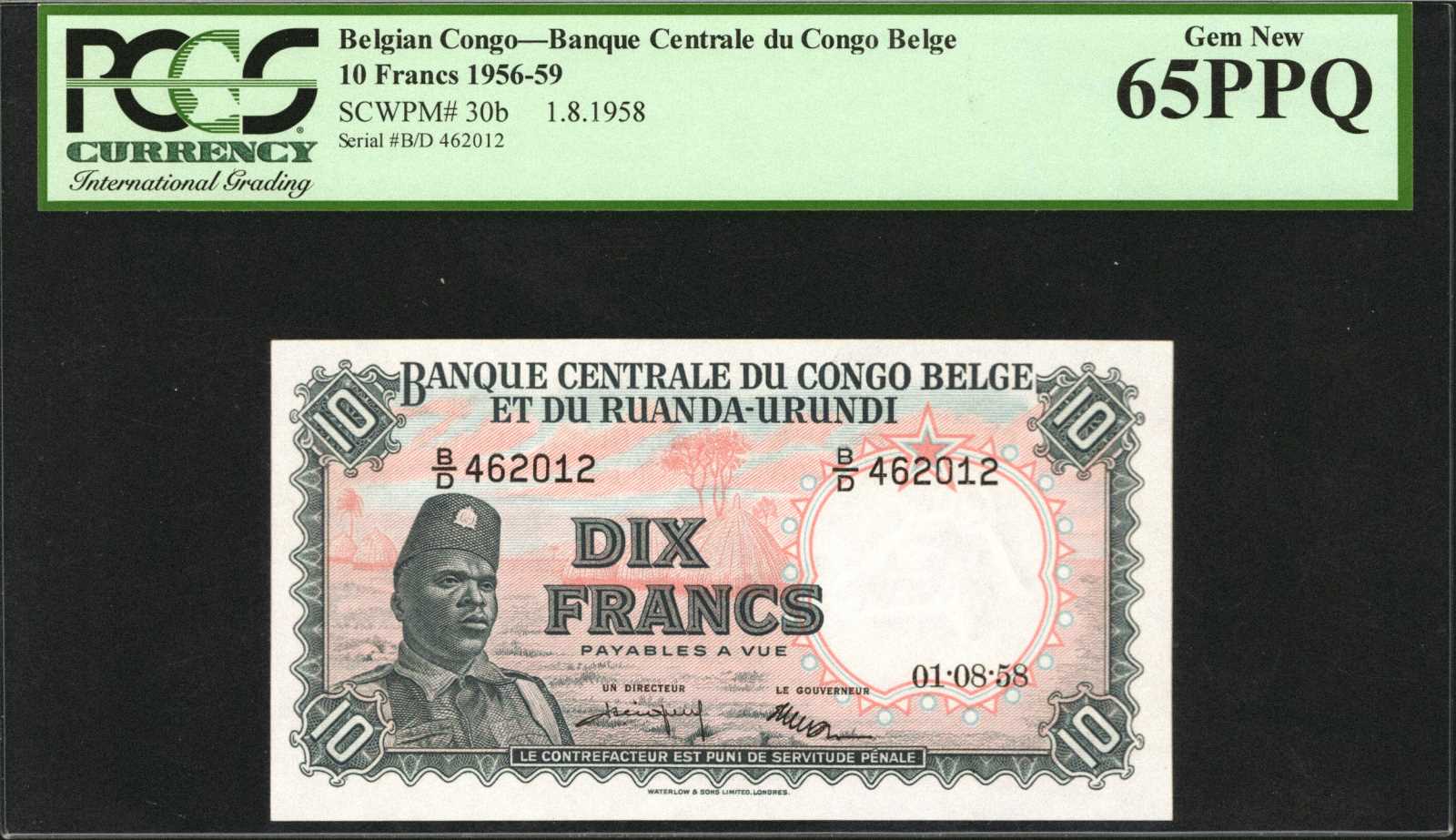 image for: Belgian Congo  10 francs(B310u)