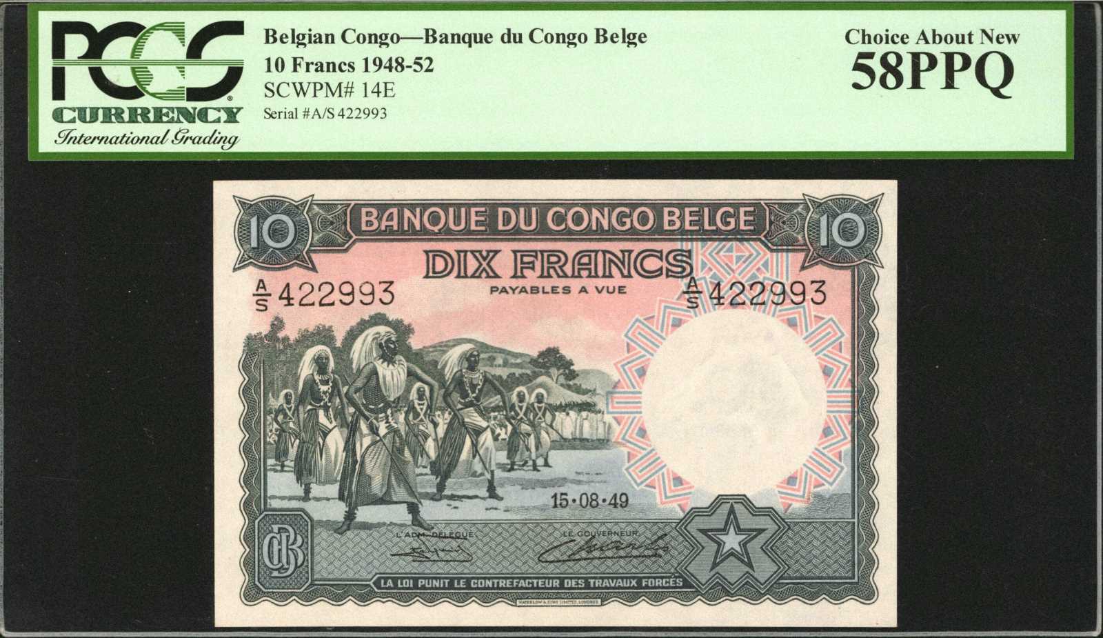 image for: Belgian Congo  10 francs(B213a)