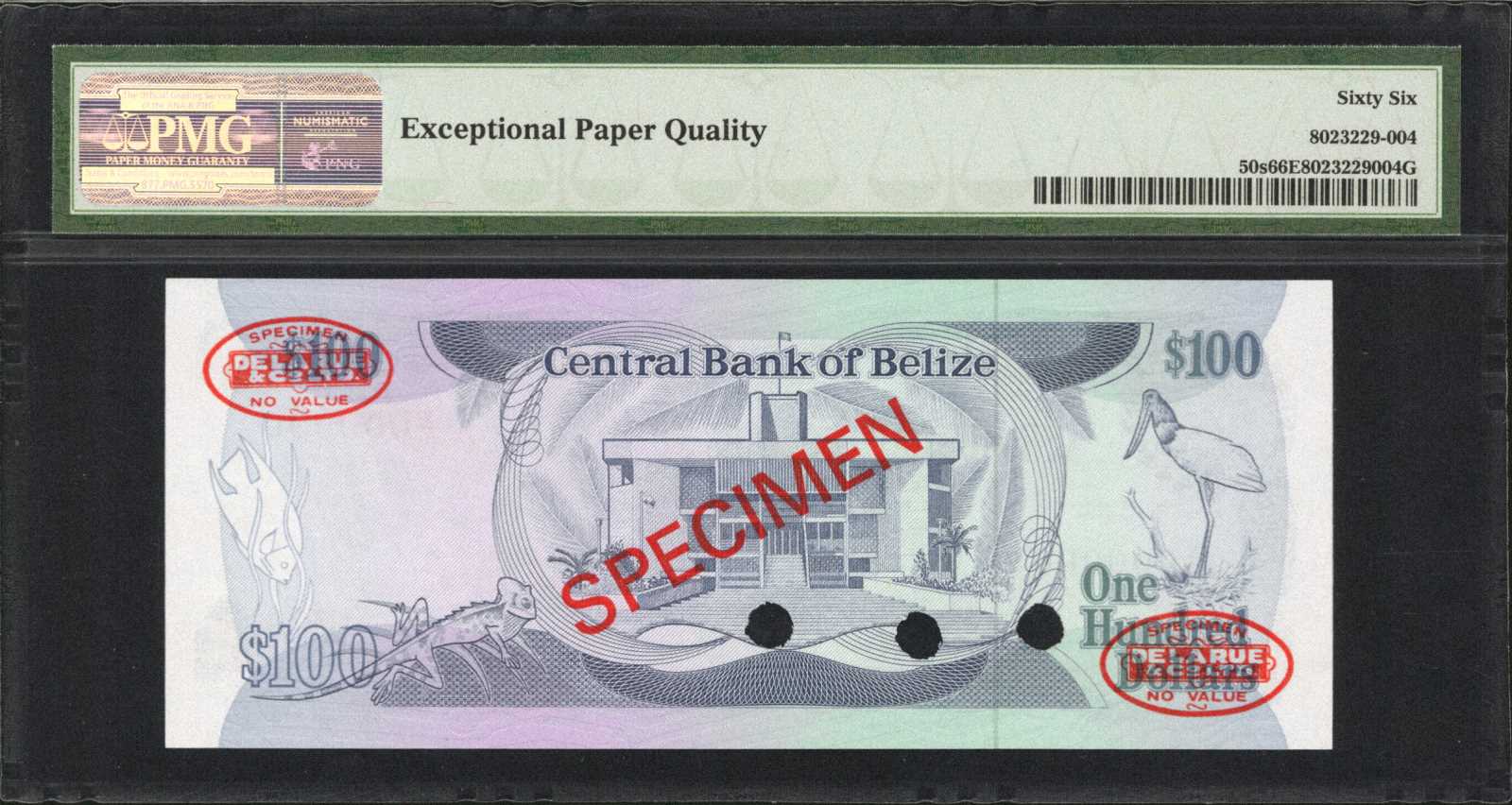 image for: Belize  100 dollars (B308as2)