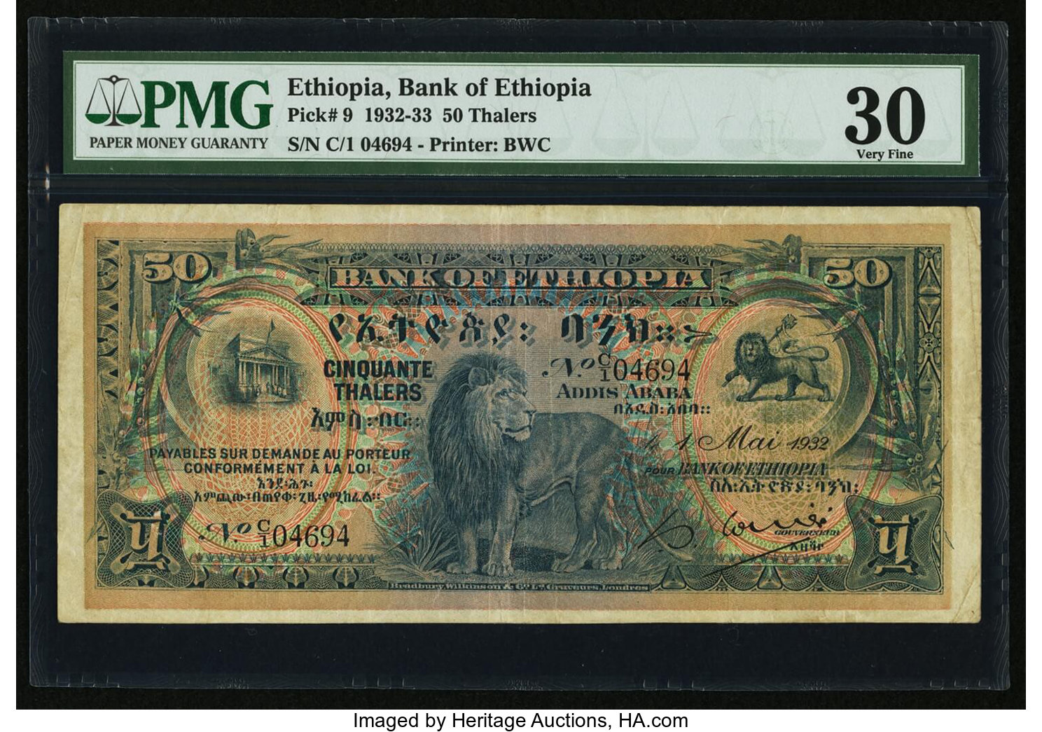 image for: Ethiopia  50 thalers(B104bs)