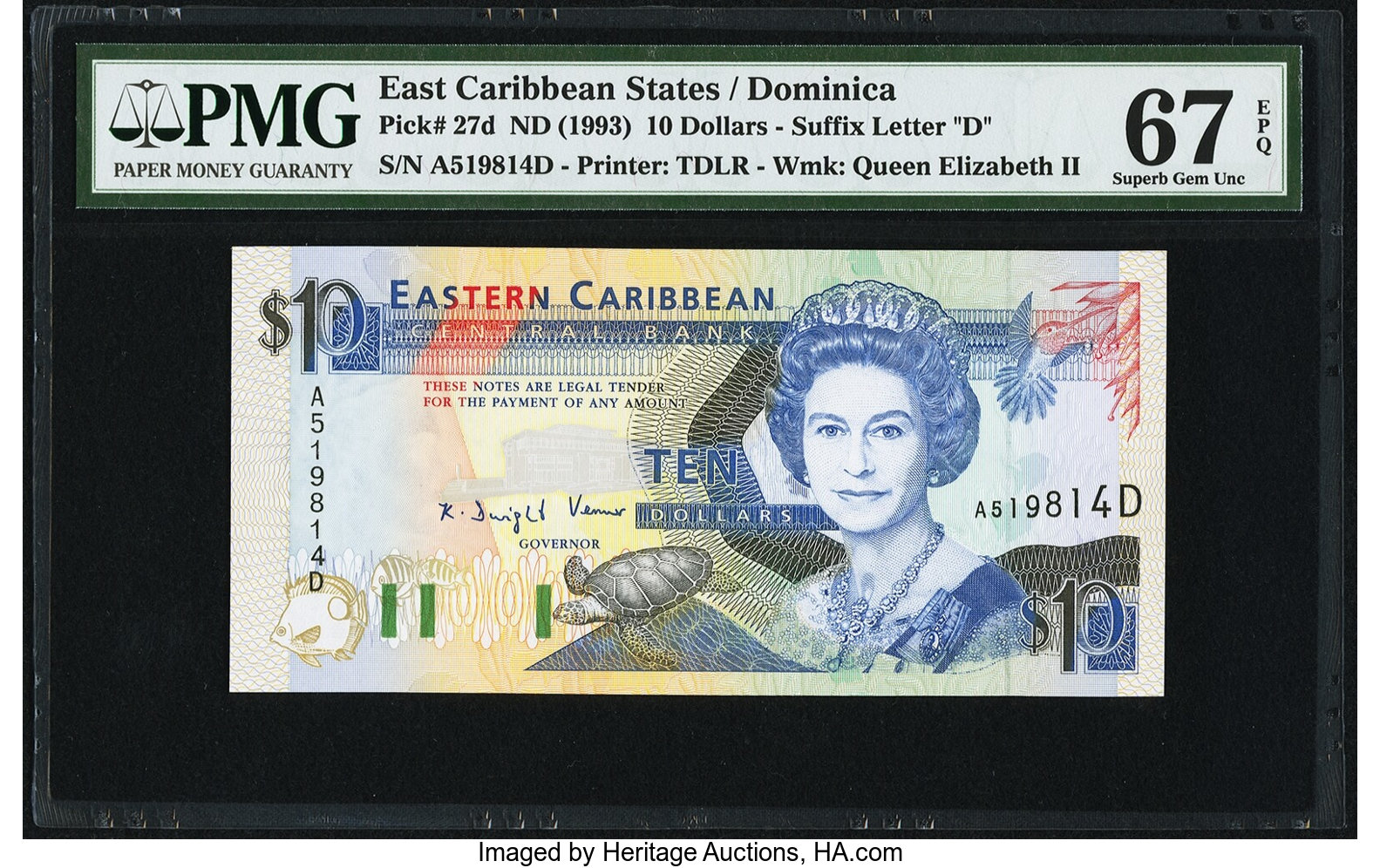 image for: East Caribbean States  10 dollars (B211a)