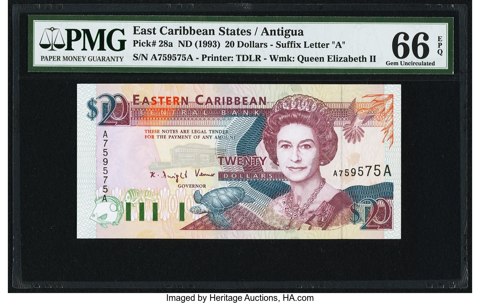 image for: East Caribbean States  20 dollars (B212l)