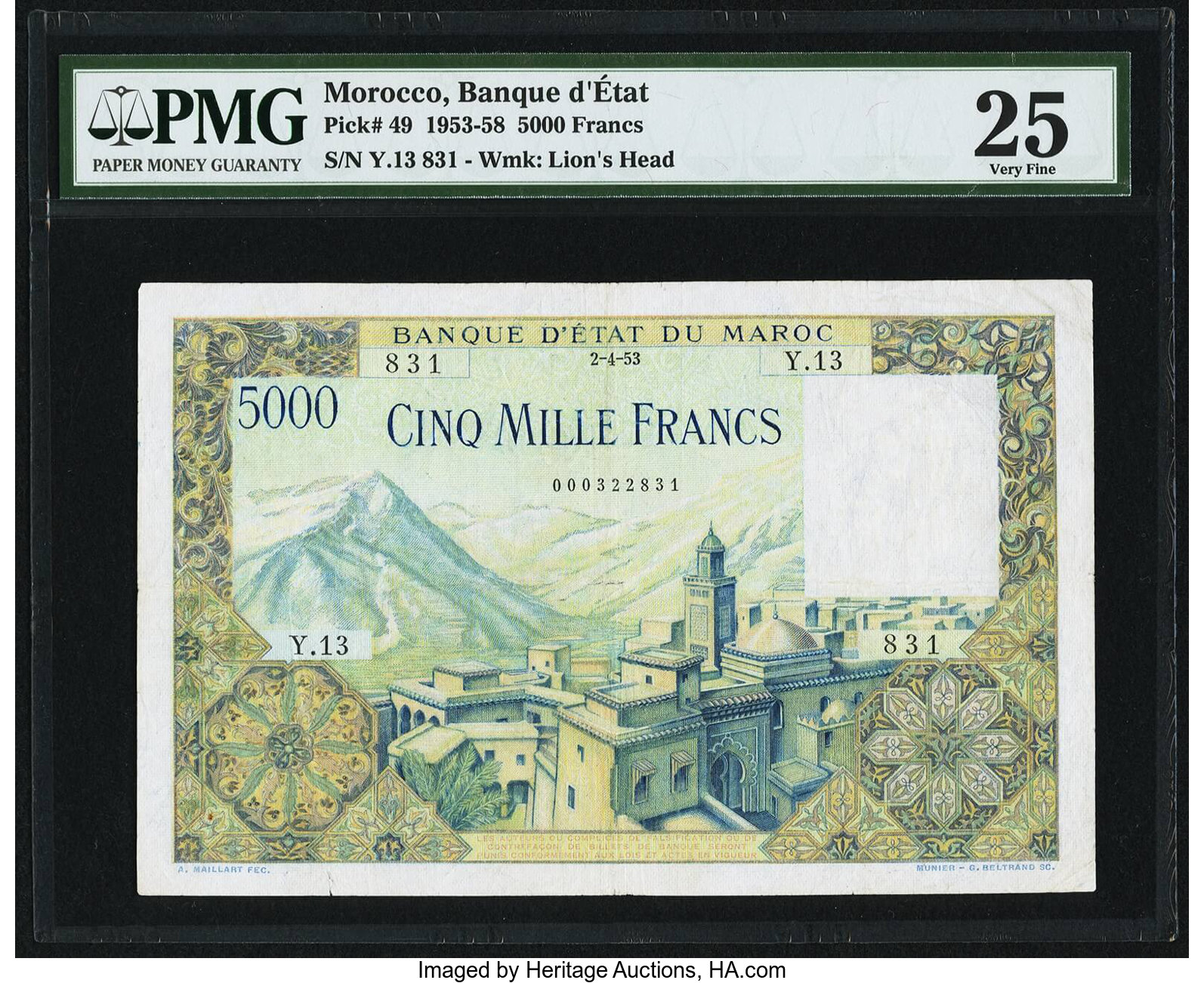 image for: Morocco  10,000 francs(B231a)