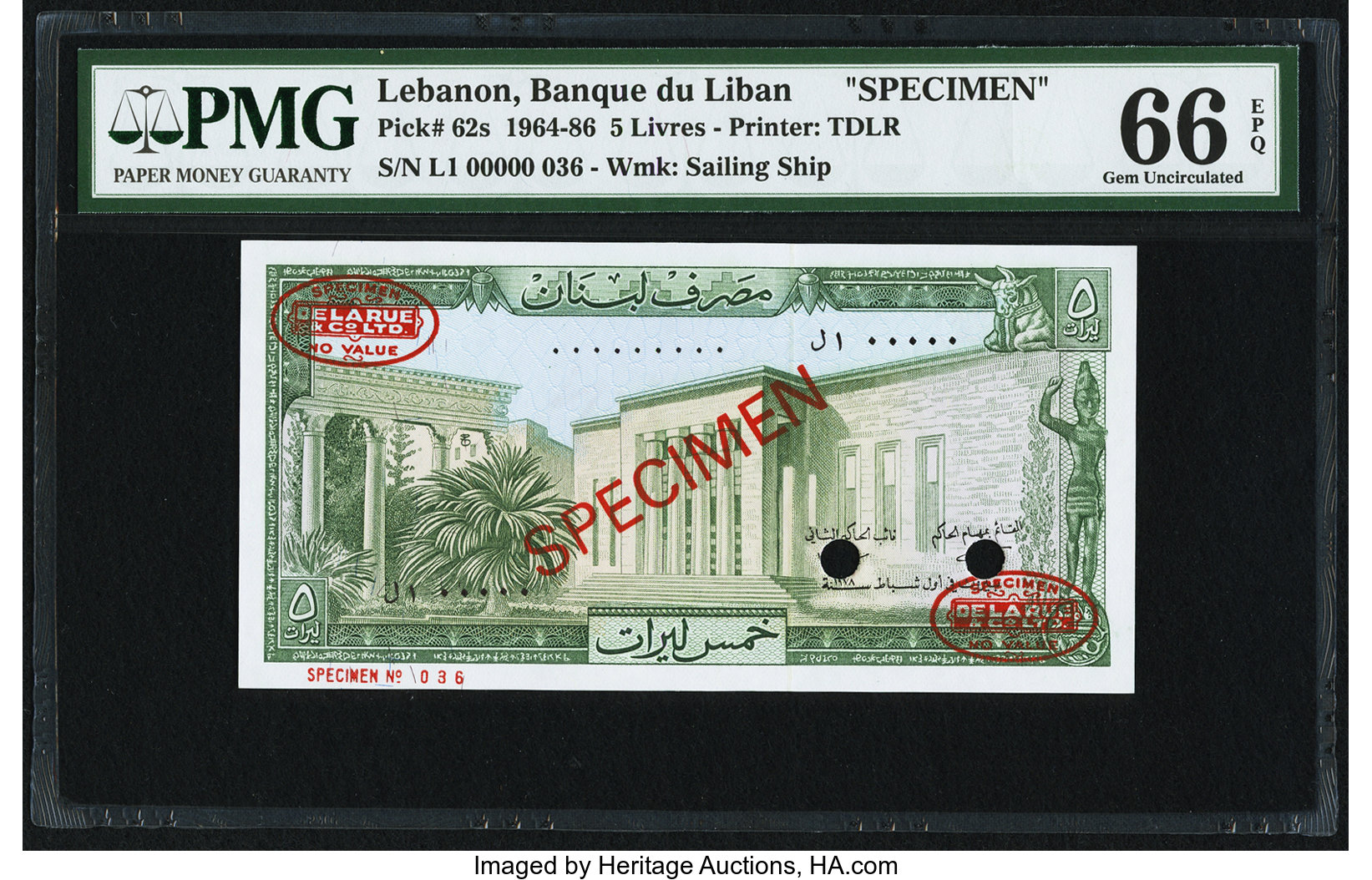 image for: Lebanon  5 livres (pounds) (B502bs)