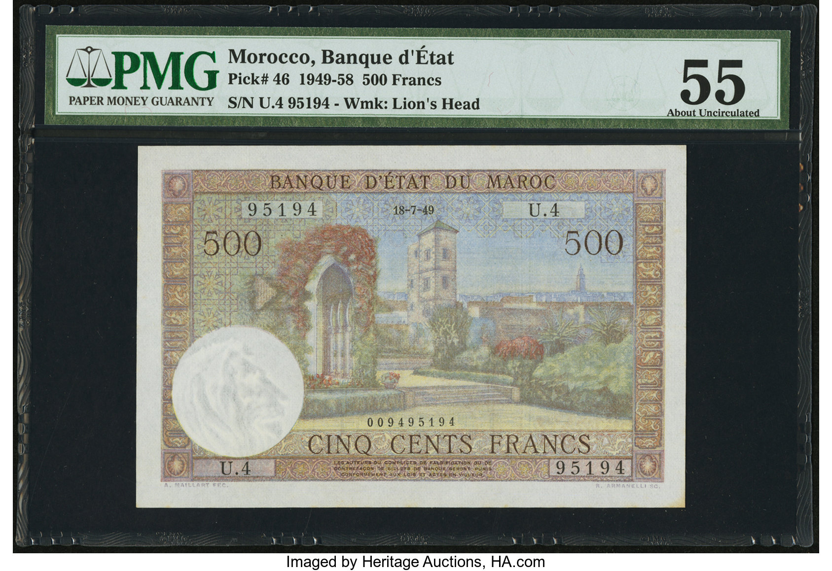 image for: Morocco  1,000 francs(B235a)