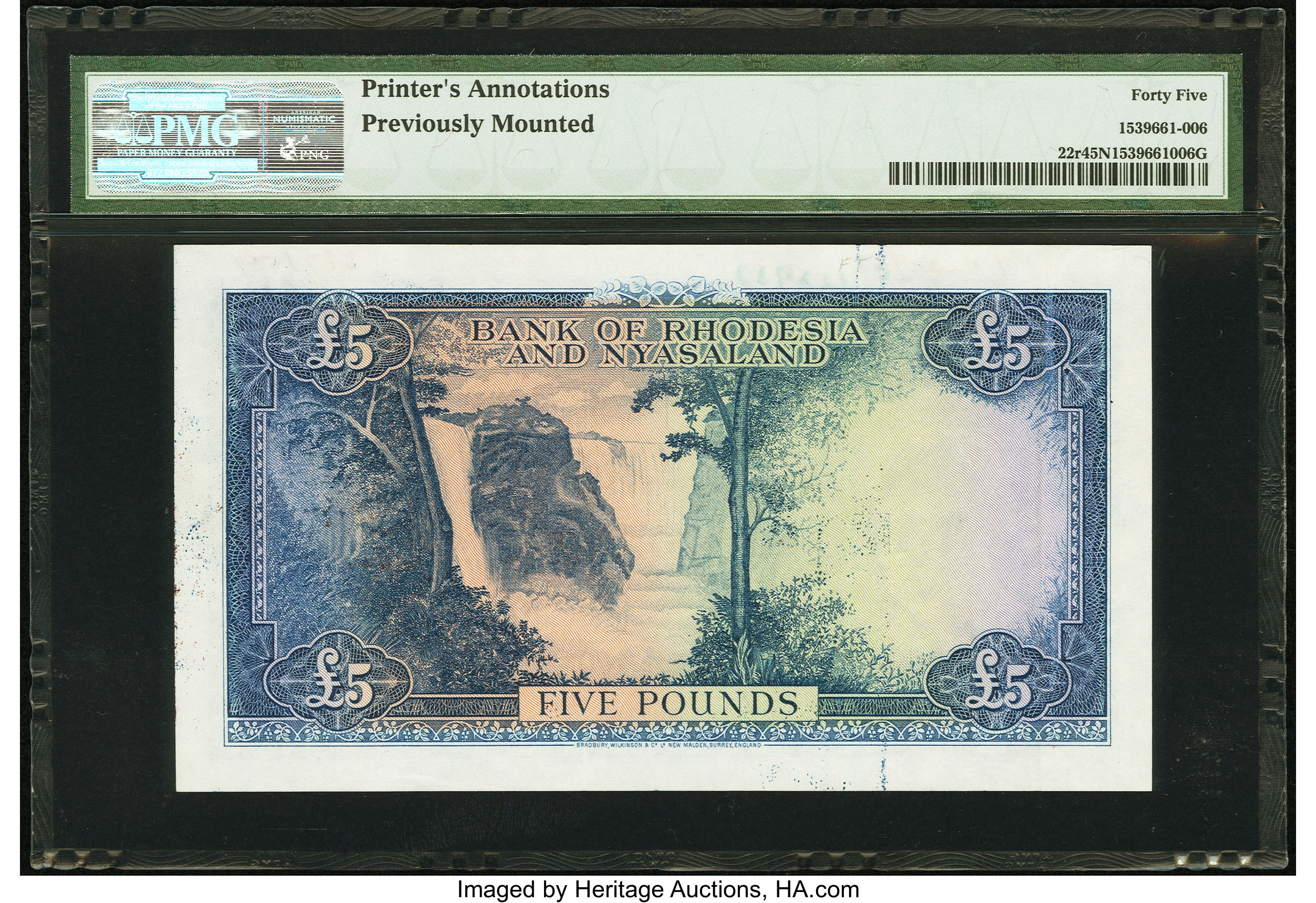 image for: Rhodesia and Nyasaland  5 pounds(B103a2as)