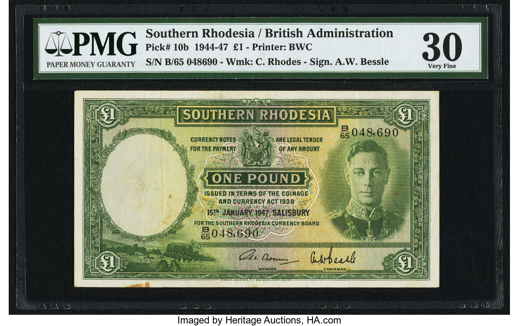 image for: Southern Rhodesia  1 pound (B104g3)