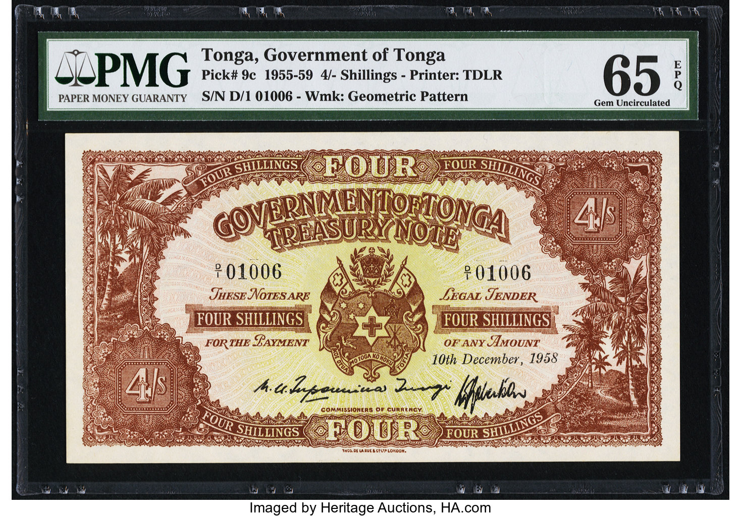 image for: Tonga  4 shillings(B109r)