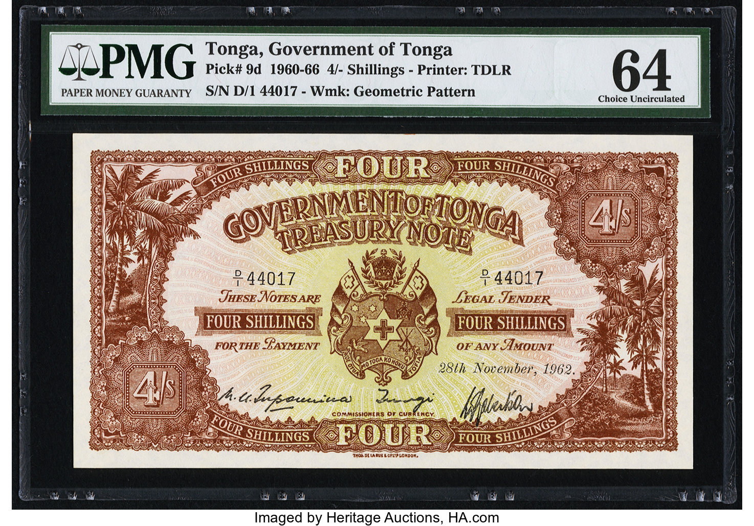 image for: Tonga  4 shillings(B109j)