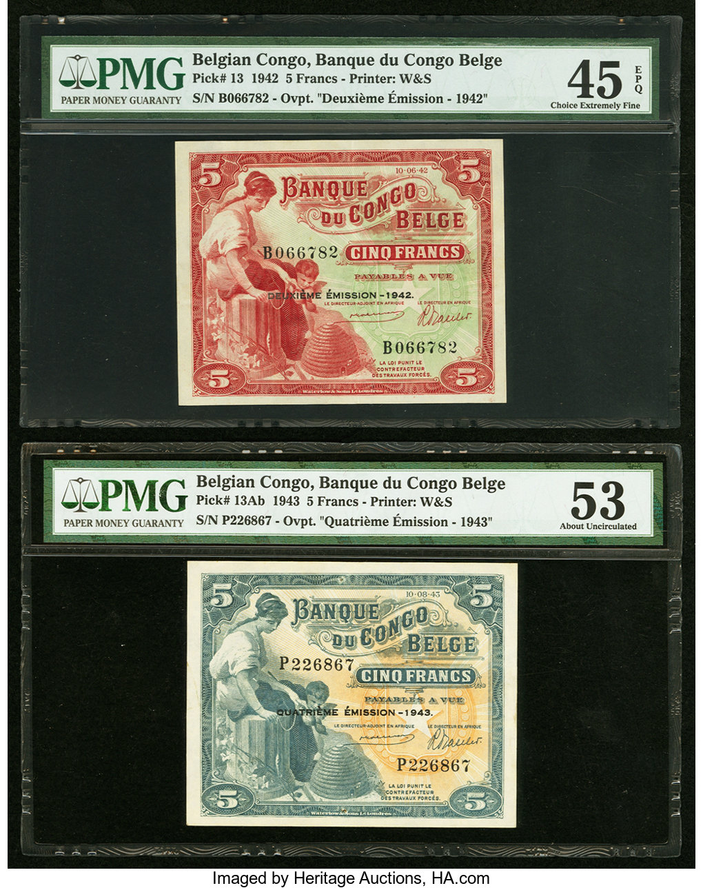 image for: Belgian Congo  5 francs(B210f)