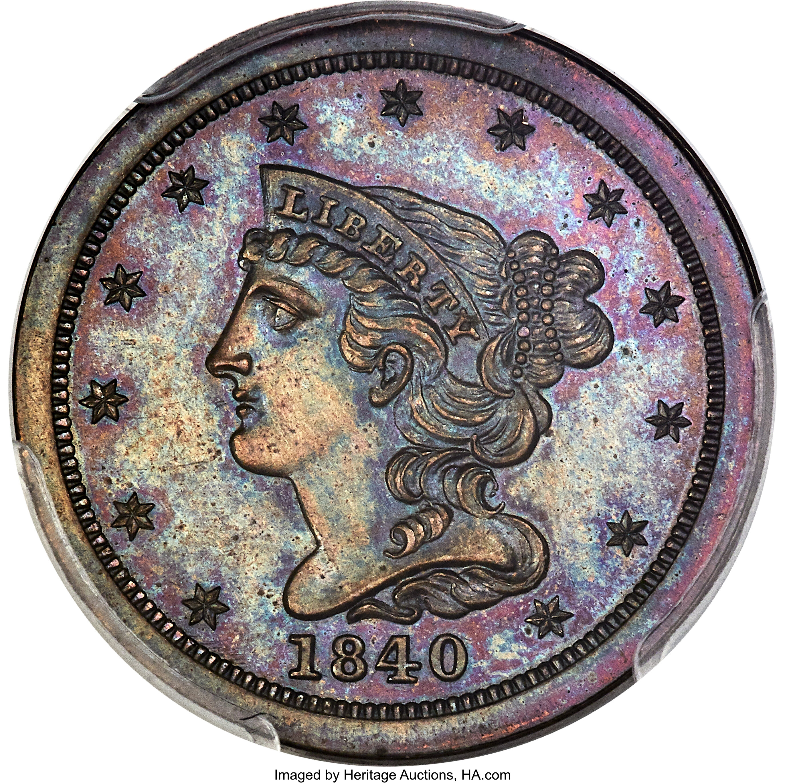 image for: 1840 Second Restrike (Reverse of 1840), B-3, C-SR17, High R.6, PR65 Brown PCGS. Our EAC Grade PR60.