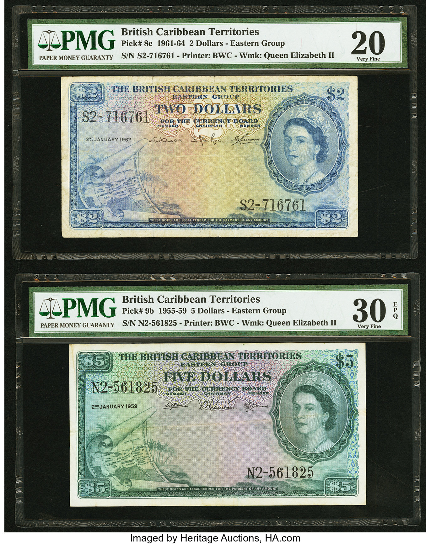 image for: British Caribbean Territories  2 dollars(B108es)