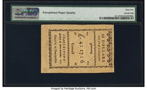 image for: South Carolina December 23, 1776 $3 Remainder PMG Gem Uncirculated 65 EPQ....