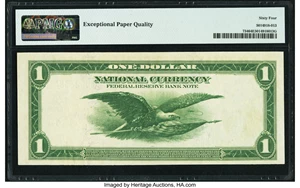 image for: Fr. 734 $1 1918 Federal Reserve Bank Note PMG Choice Uncirculated 64 EPQ....