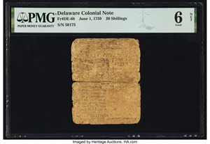 image for: Delaware June 1, 1759 20s PMG Good 6 Net....