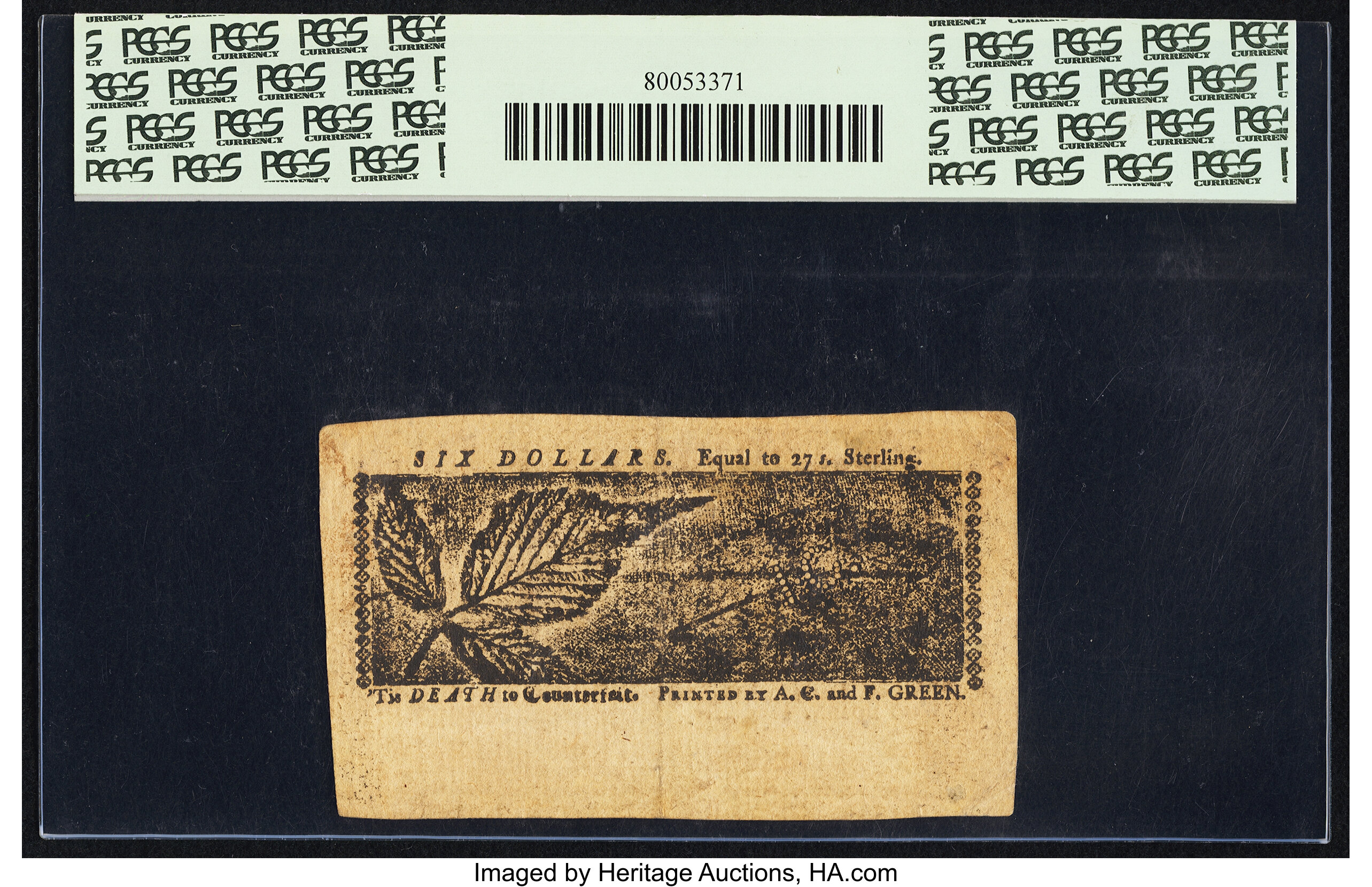 image for: Maryland April 10, 1774 $6 PCGS Extremely Fine 45PPQ....