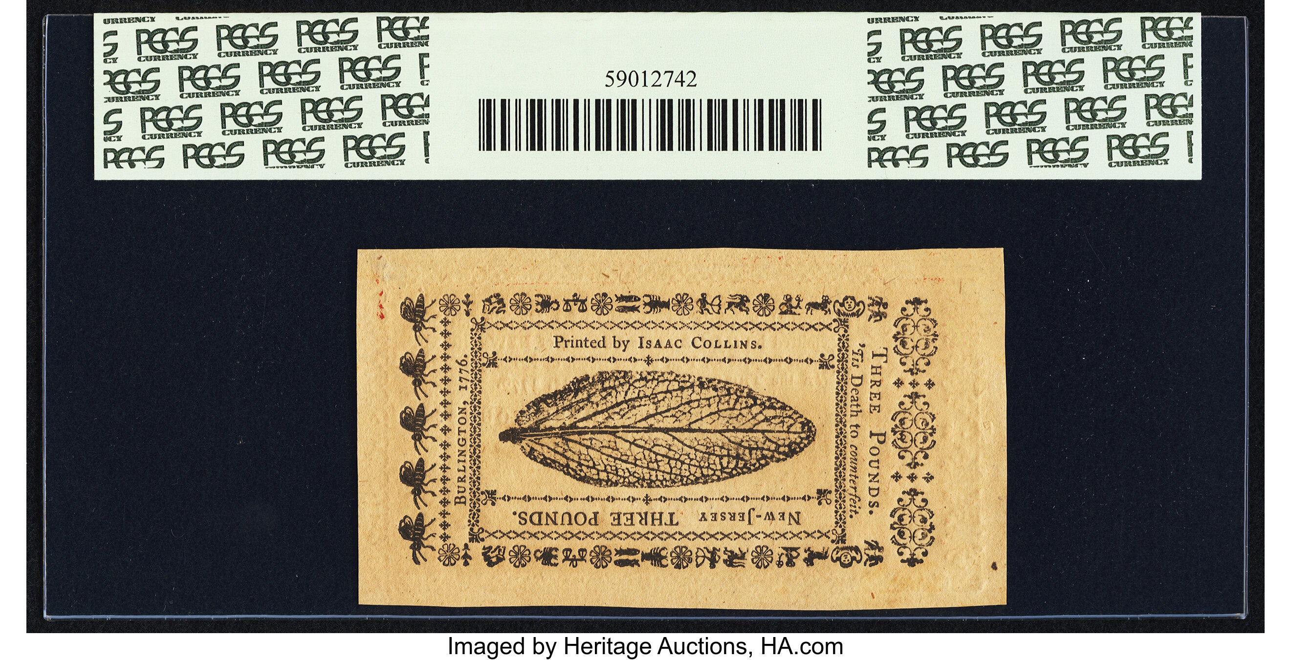 image for: New Jersey March 25, 1776 £3 PCGS Choice About New 58PPQ....