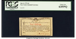 image for: New York January 6, 1776 (Water Works) 4s PCGS Choice New 63PPQ....