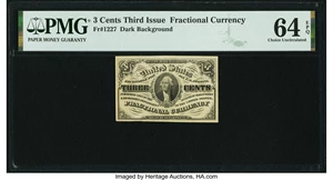 image for: Fr. 1227 3¢ Third Issue PMG Choice Uncirculated 64 EPQ....
