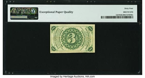 image for: Fr. 1227 3¢ Third Issue PMG Choice Uncirculated 64 EPQ....