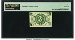 image for: Fr. 1227 3¢ Third Issue PMG Uncirculated 62 EPQ....