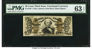 image for: Fr. 1328 50¢ Third Issue Spinner PMG Choice Uncirculated 63 EPQ....
