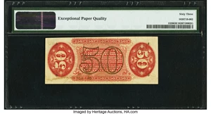 image for: Fr. 1328 50¢ Third Issue Spinner PMG Choice Uncirculated 63 EPQ....