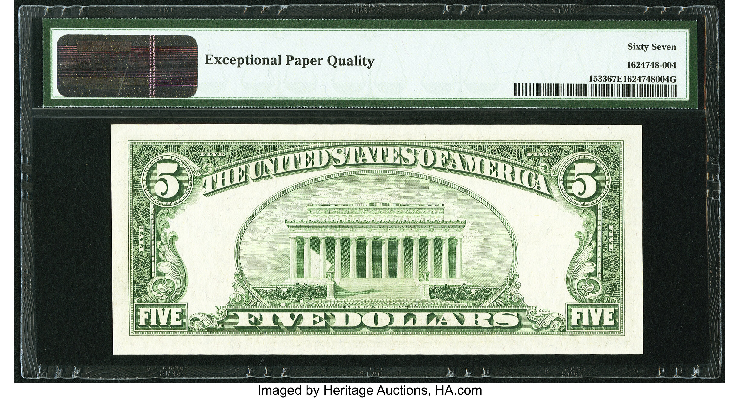 image for: Fr. 1533 $5 1953A Legal Tender Note. PMG Superb Gem Unc 67 EPQ....