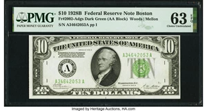image for: Fr. 2002-A $10 1928B Federal Reserve Note. PMG Choice Uncirculated 63 EPQ....