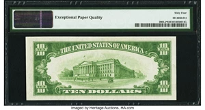 image for: Fr. 2005-J* $10 1934 Federal Reserve Star Note. PMG Choice Uncirculated 64 EPQ....
