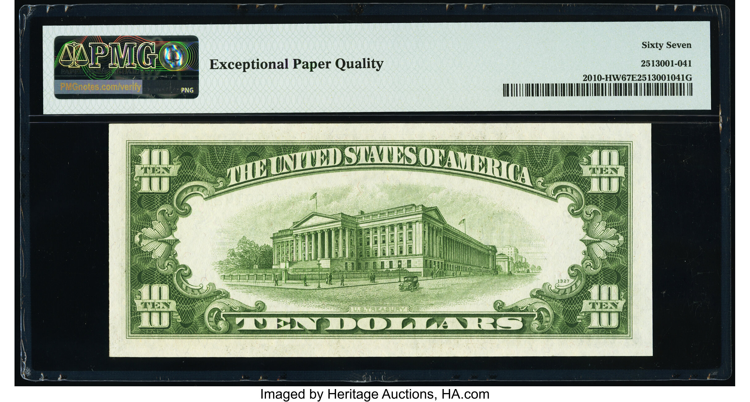 image for: Fr. 2010-H $10 1950 Wide Federal Reserve Note. PMG Superb Gem Unc 67 EPQ....