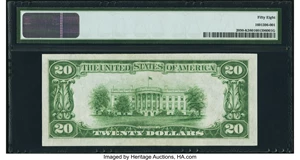 image for: Fr. 2050-K $20 1928 Federal Reserve Note. PMG Choice About Unc 58....