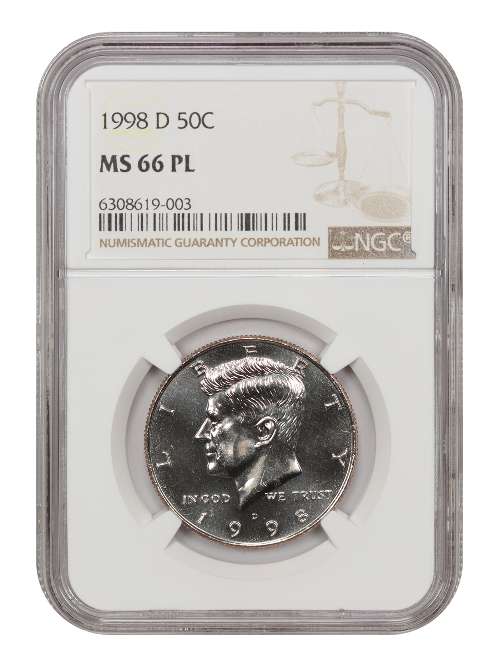 image for: 1998-D 50c NGC MS66 PL