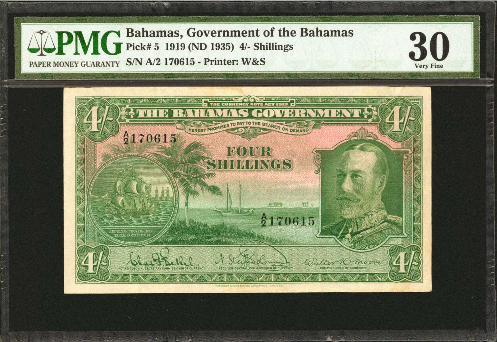 image for: Bahamas  4 shillings(B105a)
