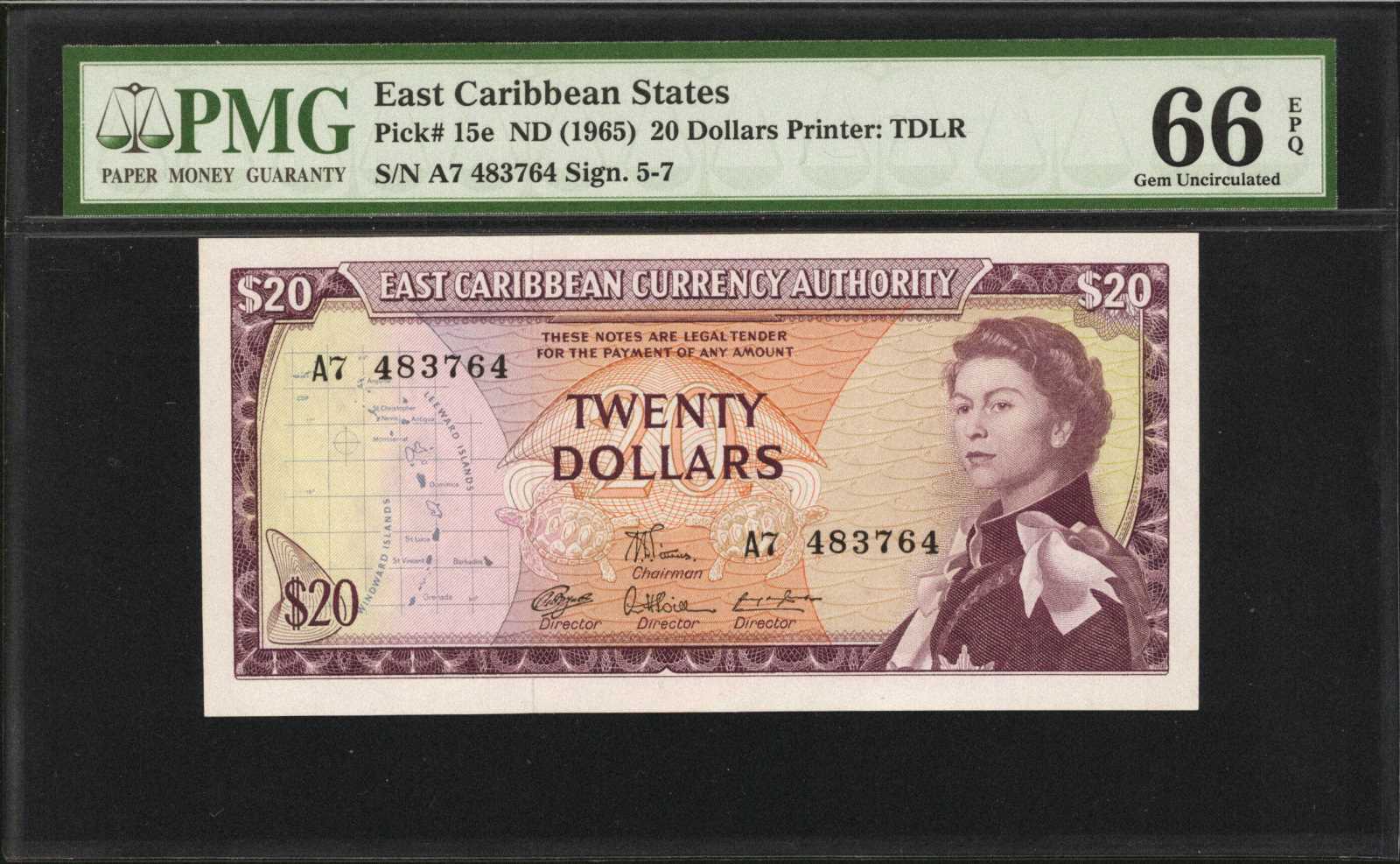 image for: East Caribbean States  20 dollars (B103c8)