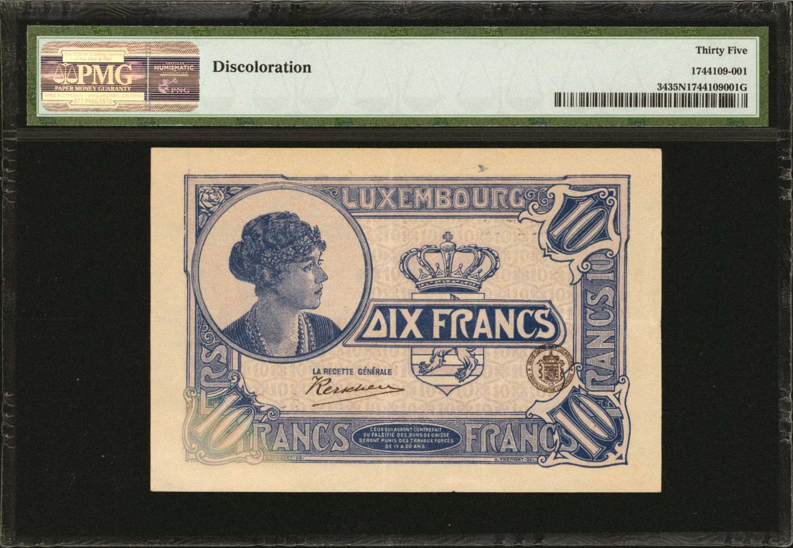 image for: Luxembourg  10 francs (B316a)