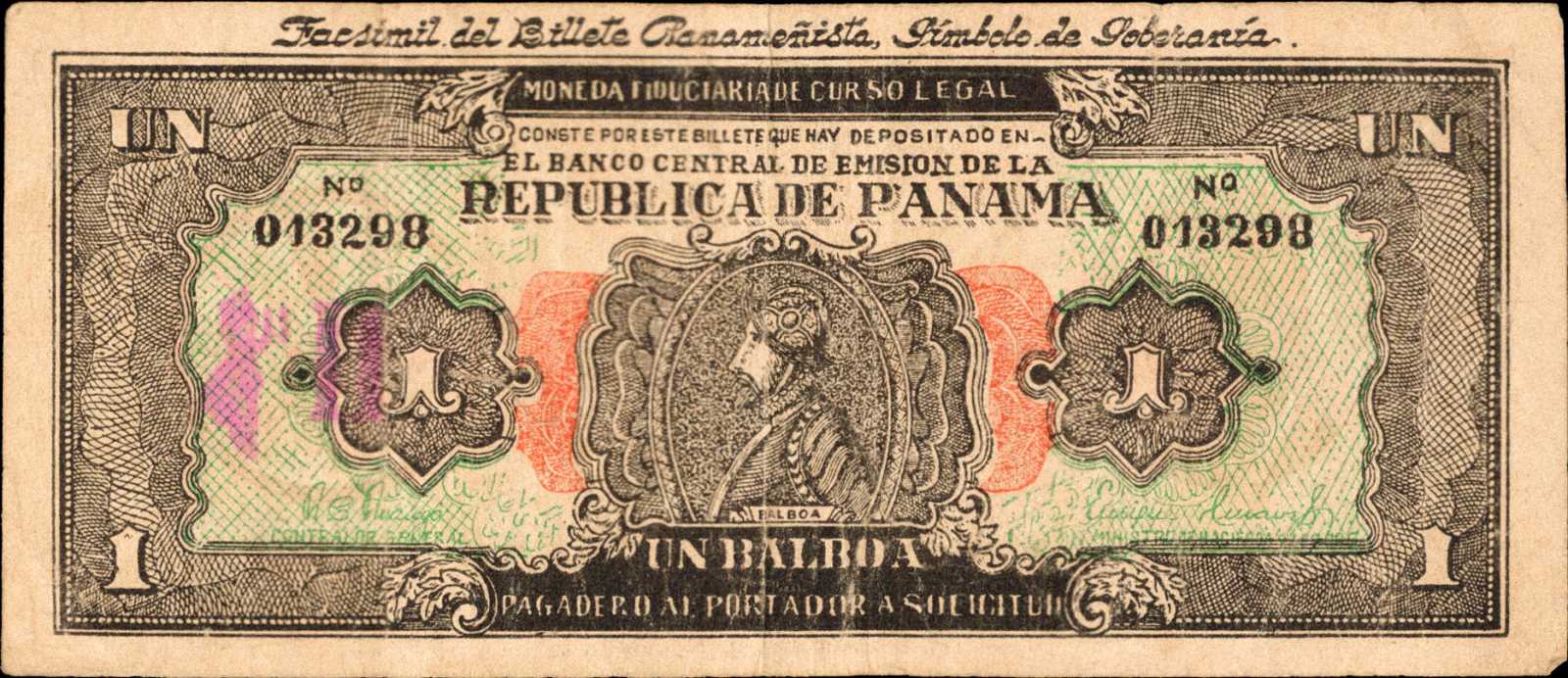 image for: Panama  1 balboa (B201as)