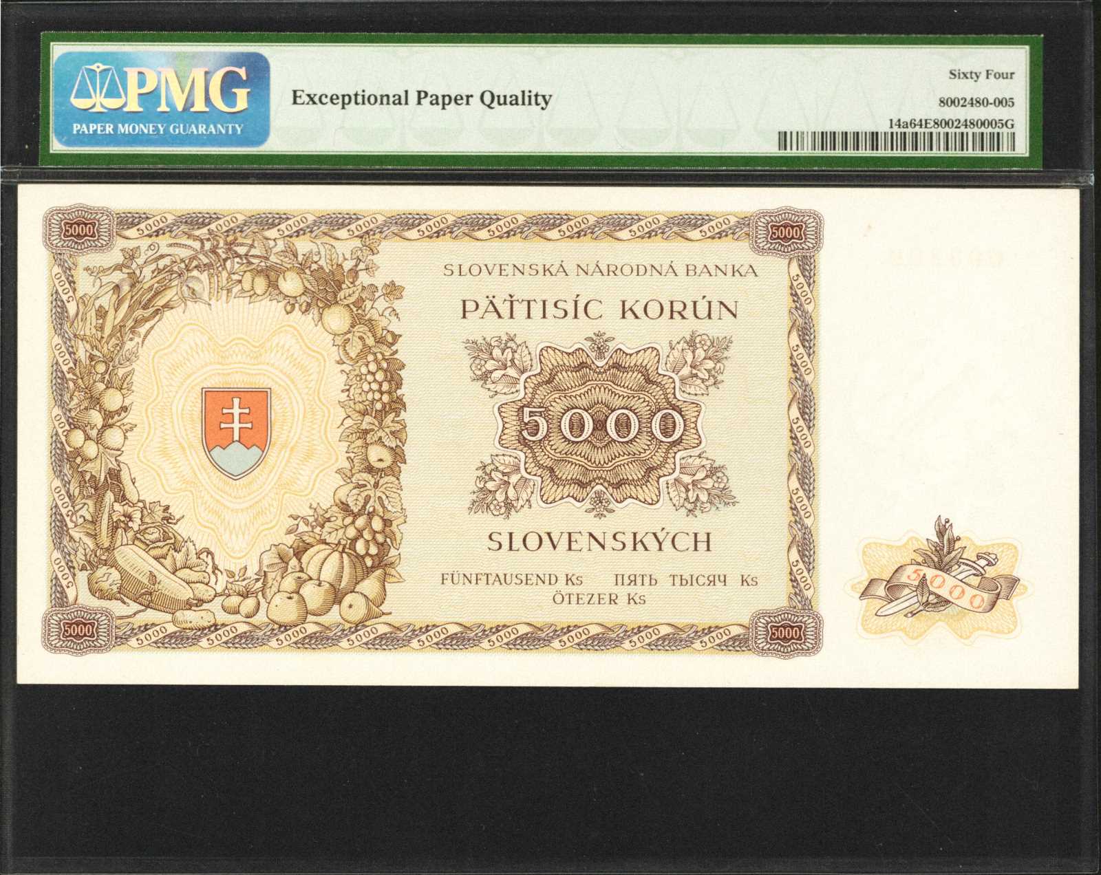 image for: Czechoslovakia  5,000 korun (B115a)