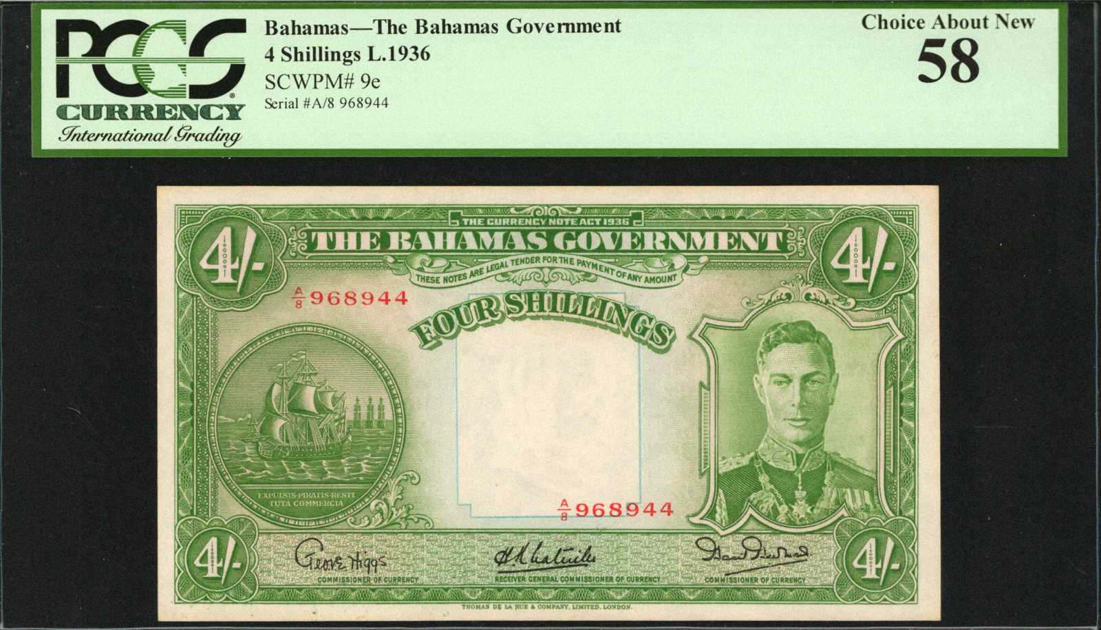 image for: Bahamas  4 shillings(B108cs)